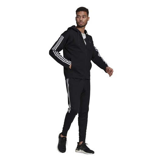 adidas Sportswear Ribbed Insert Tracksuit Full-Zip Hoodie Erkek Eşofman Takımı