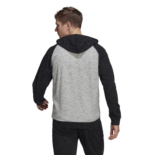 adidas Essentials Mélange Small Logo Full-Zip Hoodie Erkek Sweatshirt
