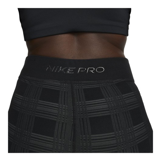 Nike Pro Dri-Fit Essential High-Waisted Plaid Graphic Kadın Tayt