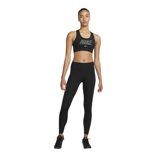 Nike Dri-Fit Swoosh Metalic Graphic Medium-Support Non-Padded Kadın Bra