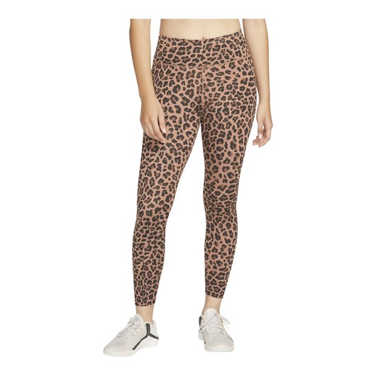 Nike Dri-Fit One Mid-Rise Leopard Printed Training Kadın Tayt