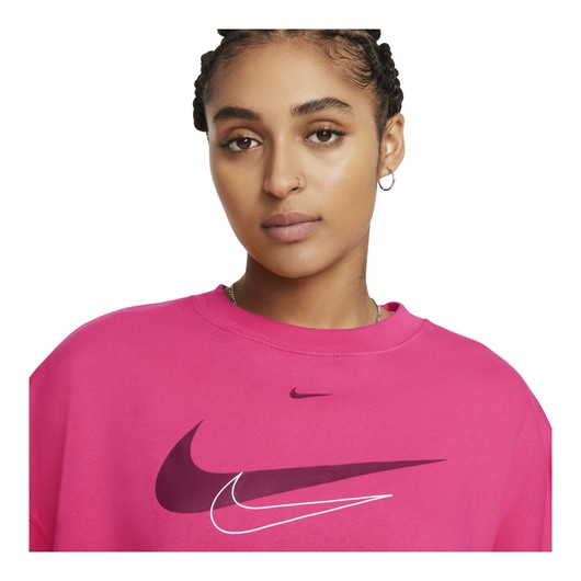 Nike Sportswear Trend Swoosh Printed Crop Fleece Kadın Sweatshirt