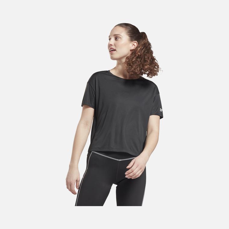 Reebok Logo Workout Cropped Short-Sleeve Kadın Tişört