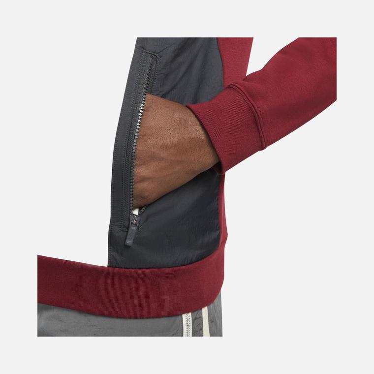 Nike Sportswear Hybrid Fleece Colorblock Full-Zip Hoodie Erkek Sweatshirt
