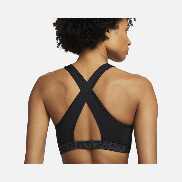 Nike Dri-Fit Swoosh Leopard Printed Medium-Support Non-Padded Kadın Bra